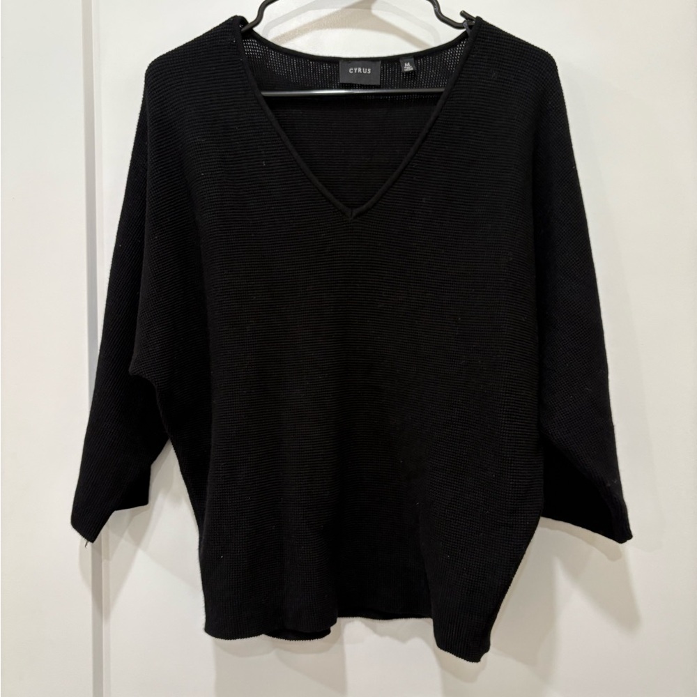 Cyrus Black V-Neck Women's Sweater